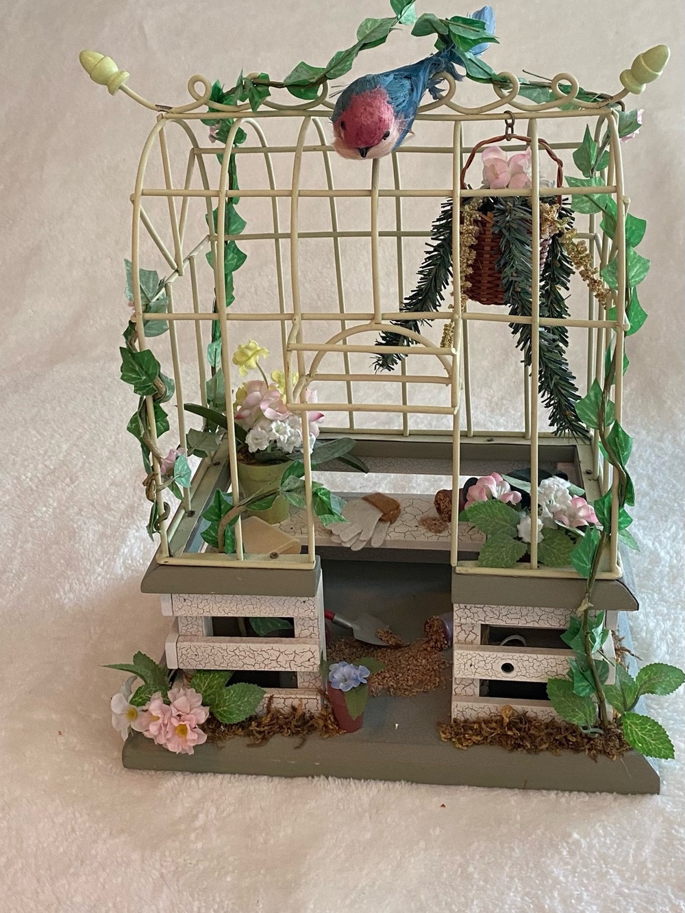 Vintage Garden Light Up Hanging Bird Cage